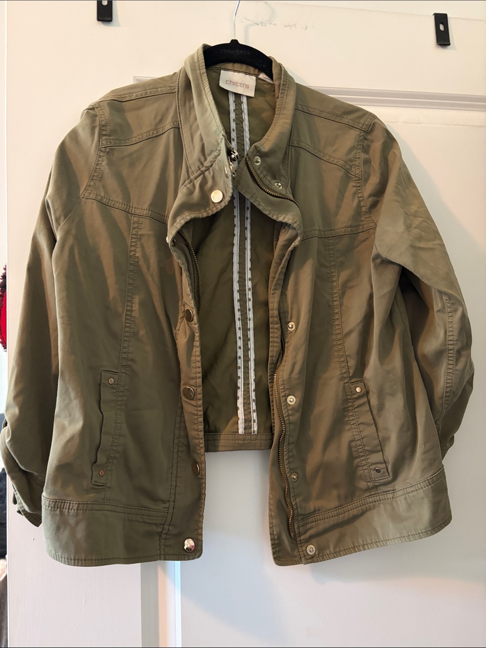 Chico's Olive Green Utility Jacket